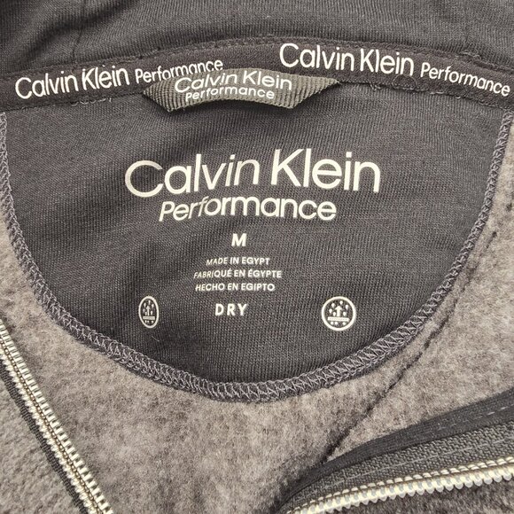 Calvin Klein Front Zip Hoodie Gray Athletic Jacket Sweater Size Medium - Picture 5 of 6